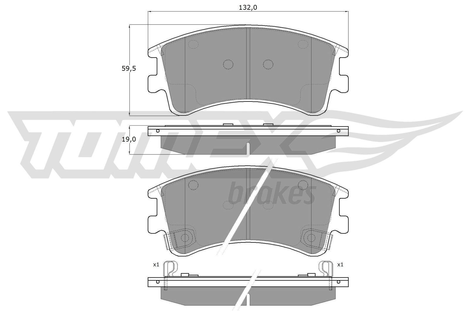 Sada brzdových platničiek kotúčovej brzdy TOMEX Brakes
